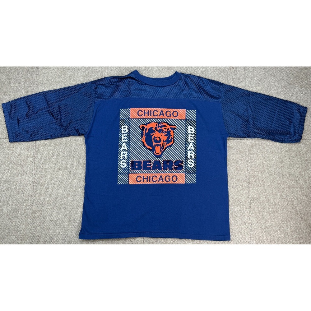 Artex Vtg Chicago Bears Mesh 3/4 Sleeve Made‎ In USA Football Jersey Size XL